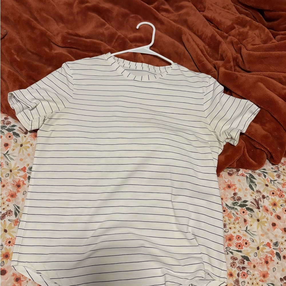 Lululemon Love Striped White and Black T-Shirt